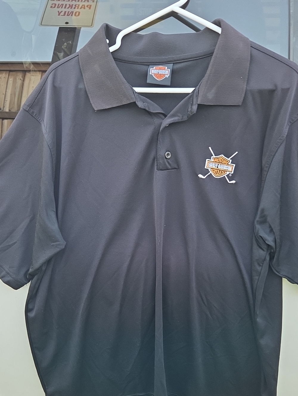 Harley-Davidson Black Polo with Orange & White Crest